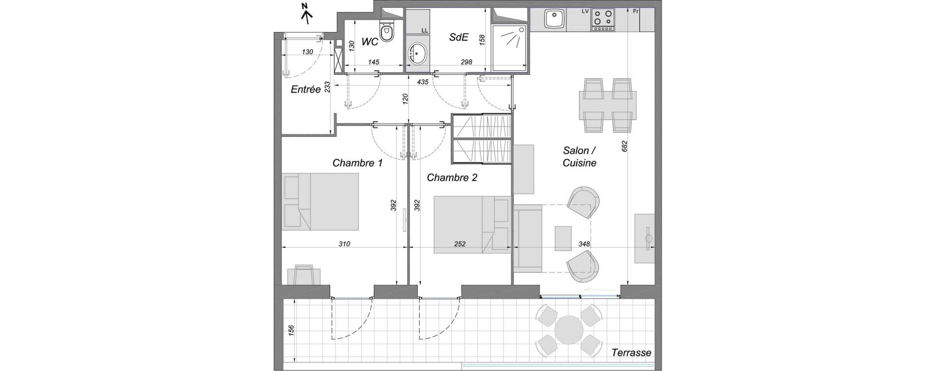 Appartement T3 de 59,20 m2 &agrave; Bruges Centre