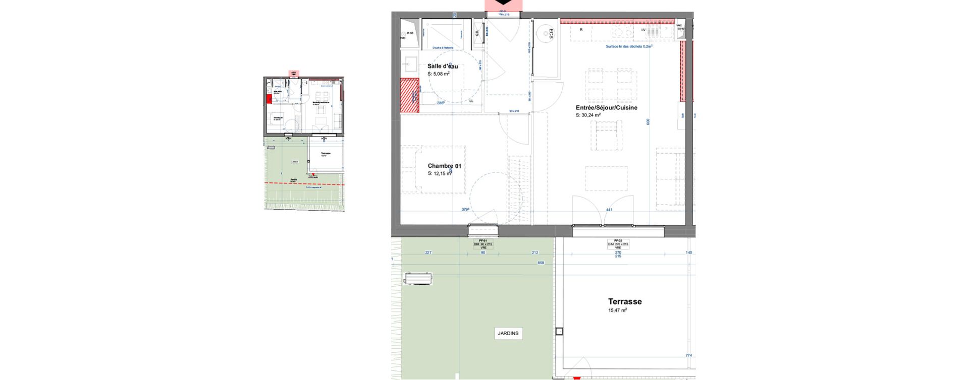 Appartement T2 de 47,47 m2 &agrave; Camblanes-Et-Meynac Centre