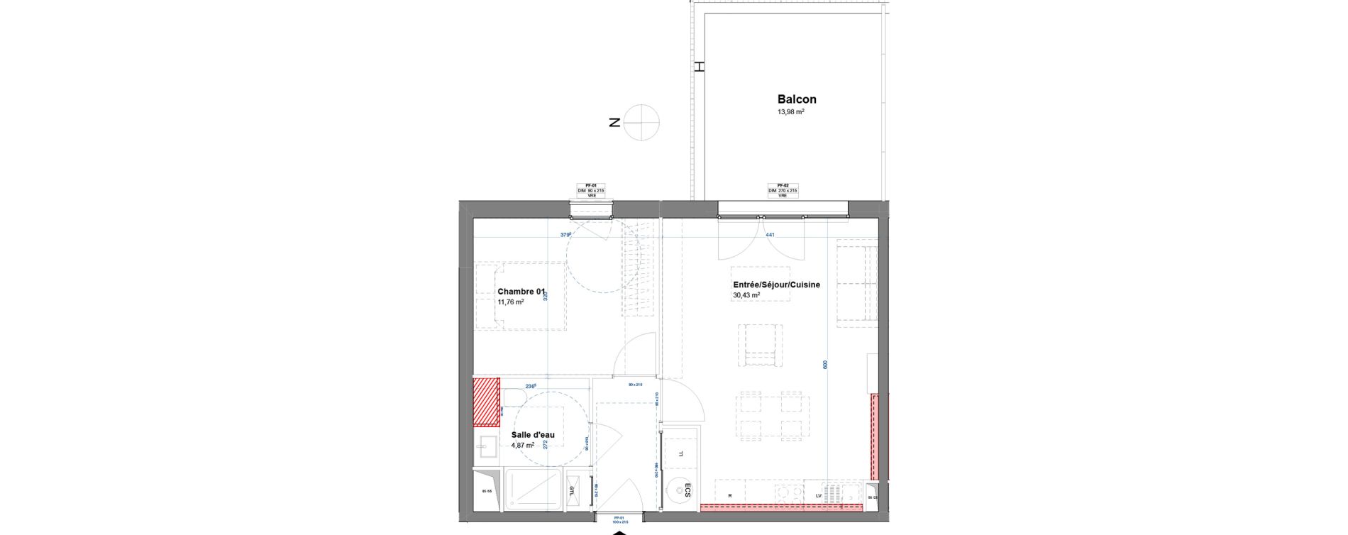 Appartement T2 de 47,06 m2 &agrave; Camblanes-Et-Meynac Centre