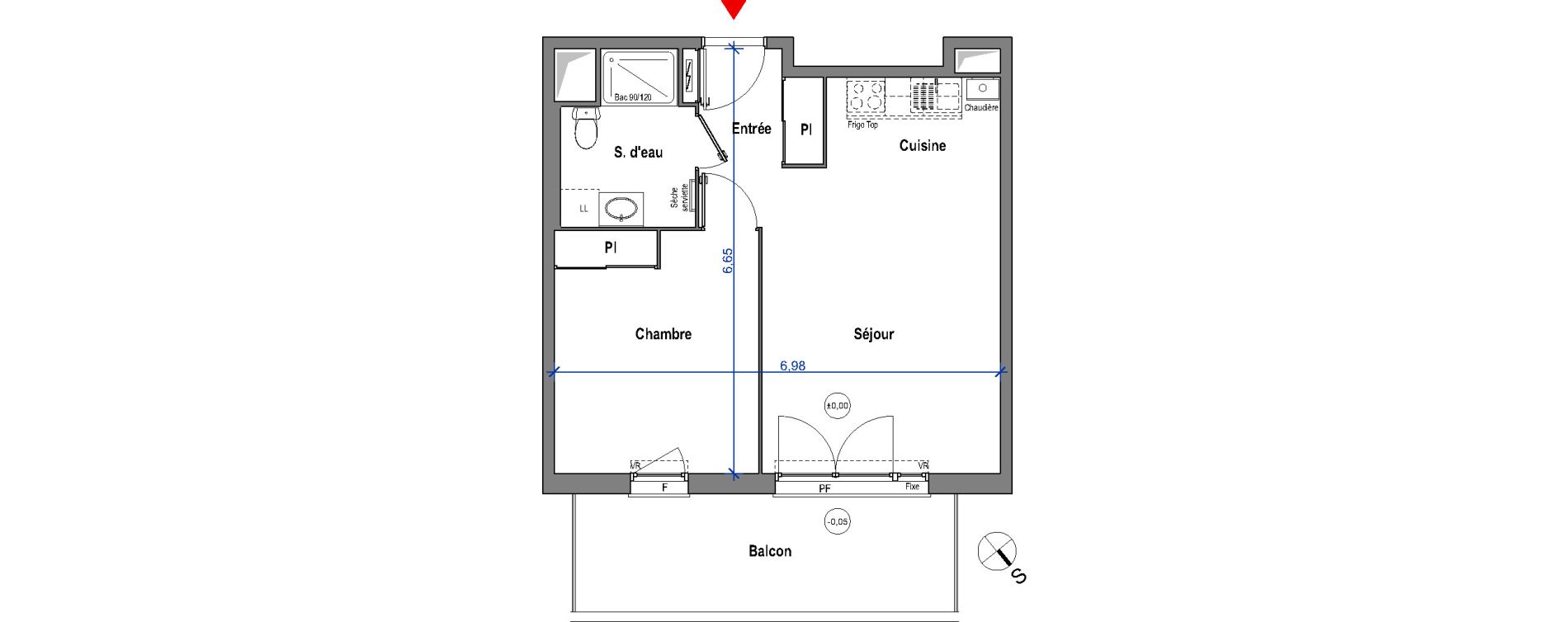 Appartement T2 de 44,02 m2 &agrave; Carbon-Blanc Carbon blanc centre