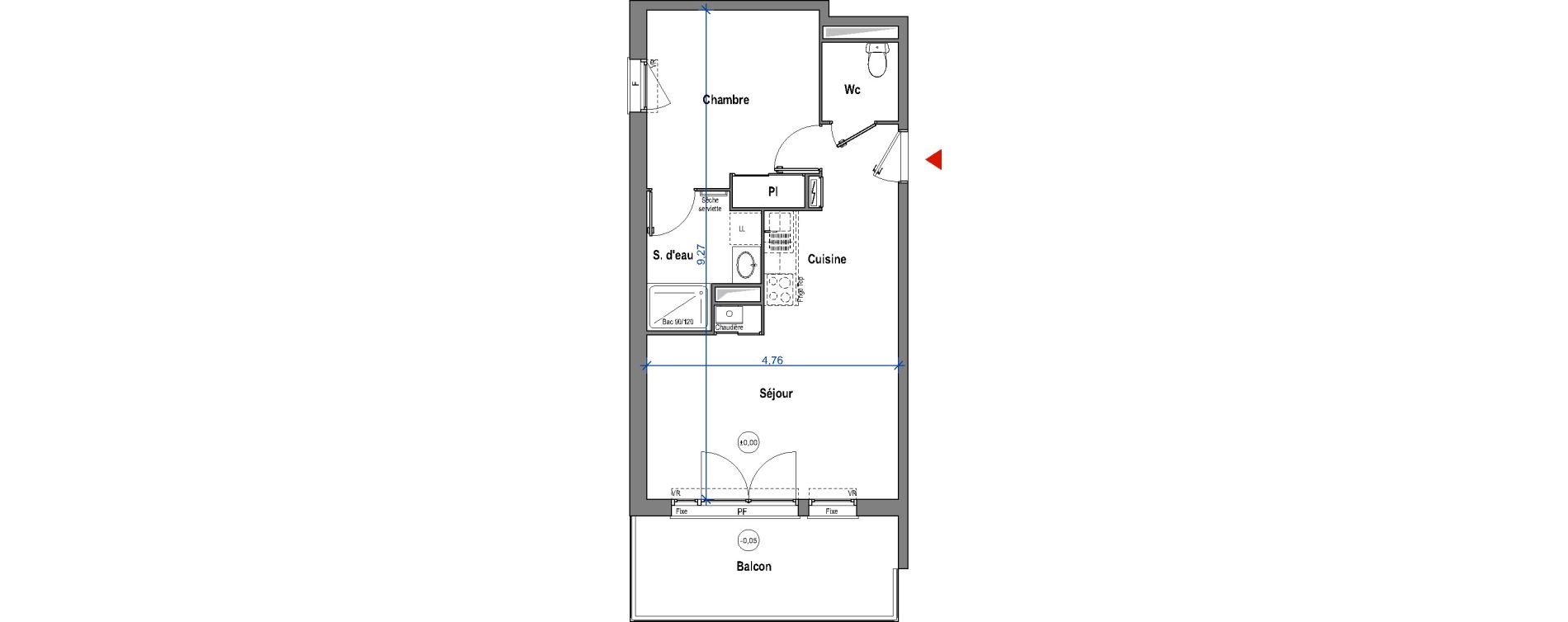 Appartement T2 de 42,00 m2 &agrave; Carbon-Blanc Carbon blanc centre