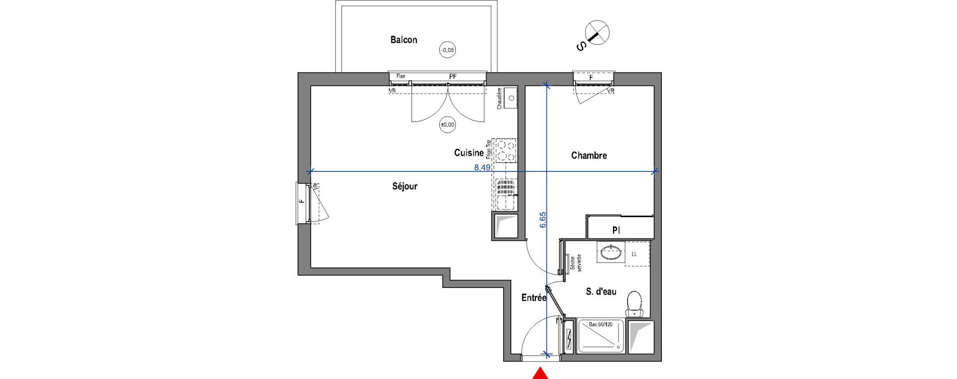 Appartement T2 de 44,70 m2 &agrave; Carbon-Blanc Carbon blanc centre