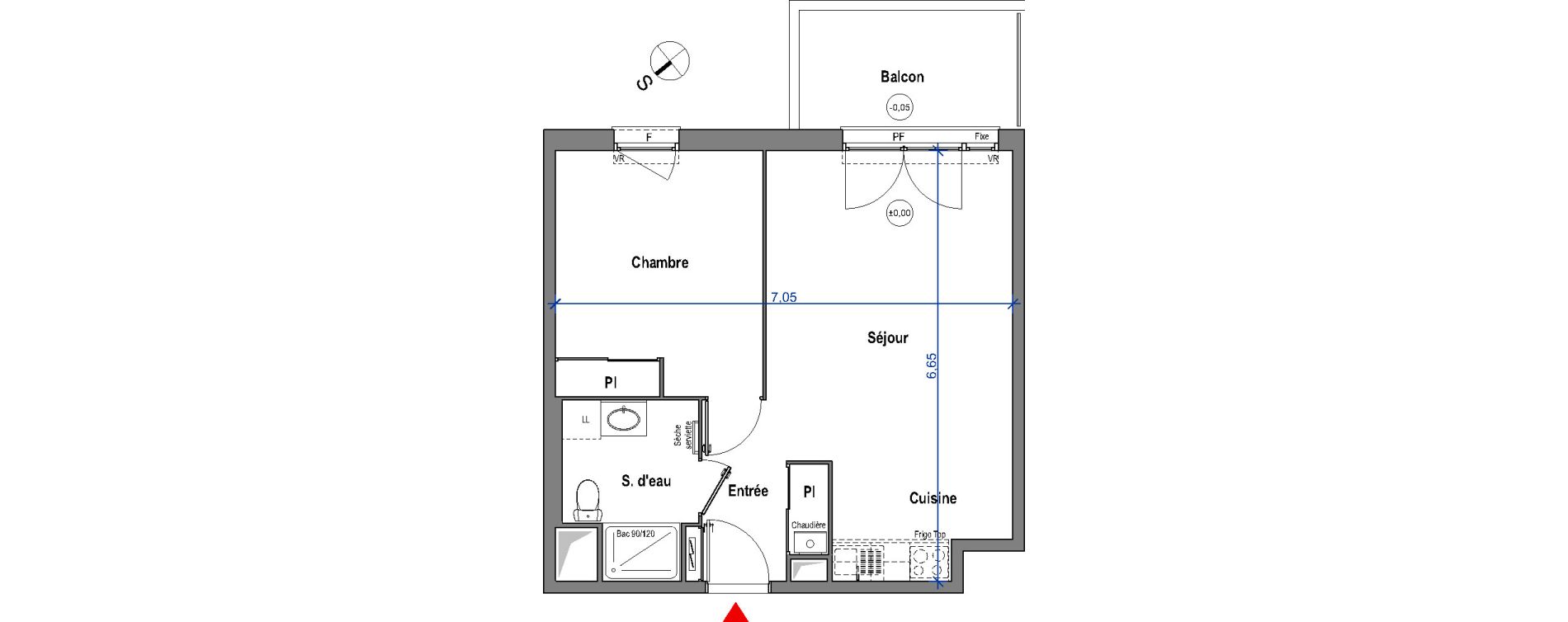 Appartement T2 de 45,16 m2 &agrave; Carbon-Blanc Carbon blanc centre