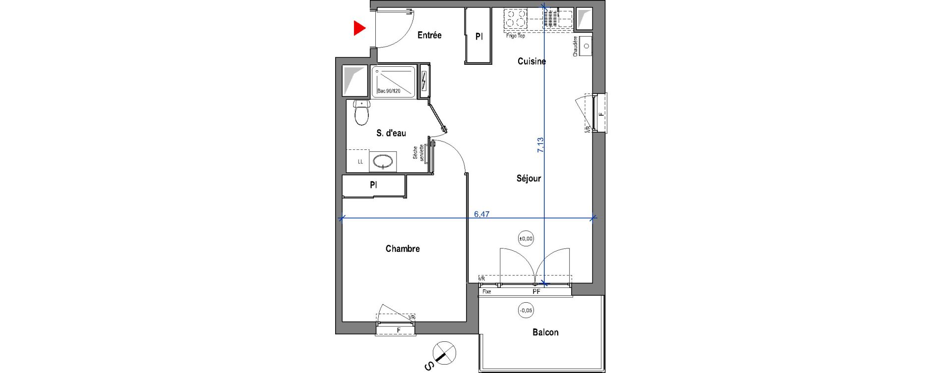 Appartement T2 de 46,84 m2 &agrave; Carbon-Blanc Carbon blanc centre
