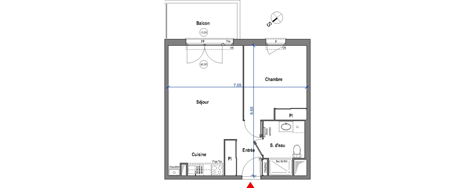 Appartement T2 de 45,81 m2 &agrave; Carbon-Blanc Carbon blanc centre