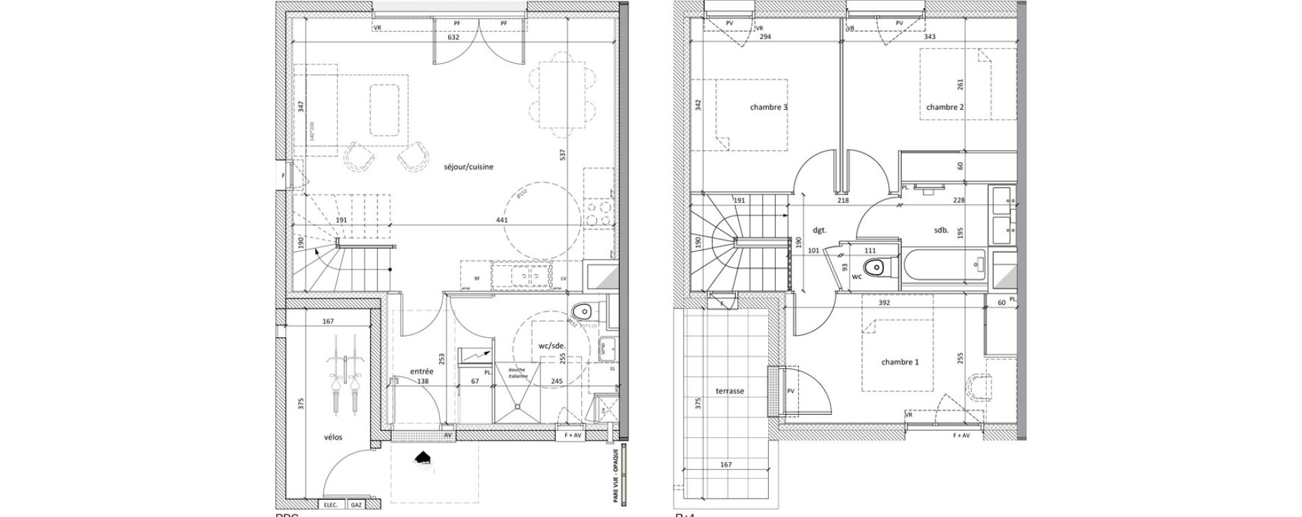 Maison T4 de 82,50 m2 &agrave; Carbon-Blanc Nord