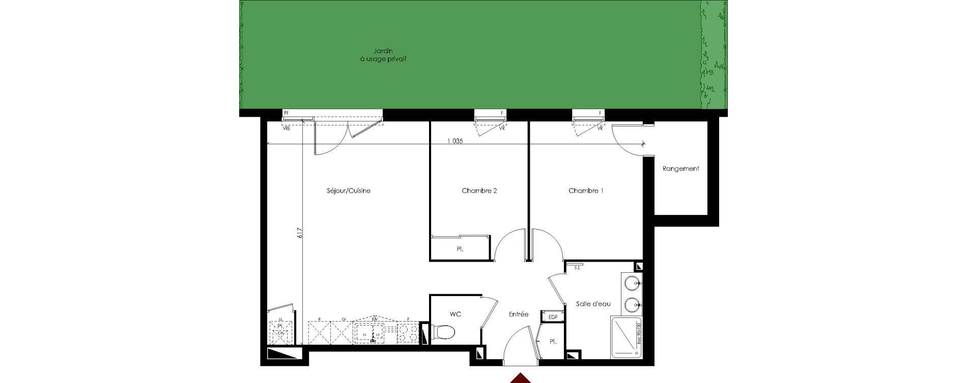Appartement T3 de 67,51 m2 &agrave; Carbon-Blanc Centre