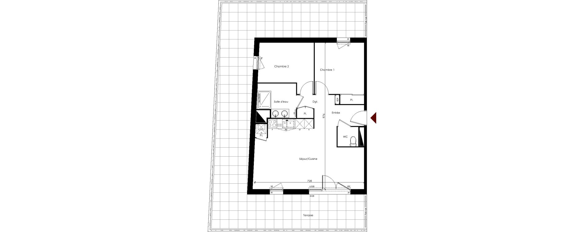 Appartement T3 de 67,42 m2 &agrave; Carbon-Blanc Centre