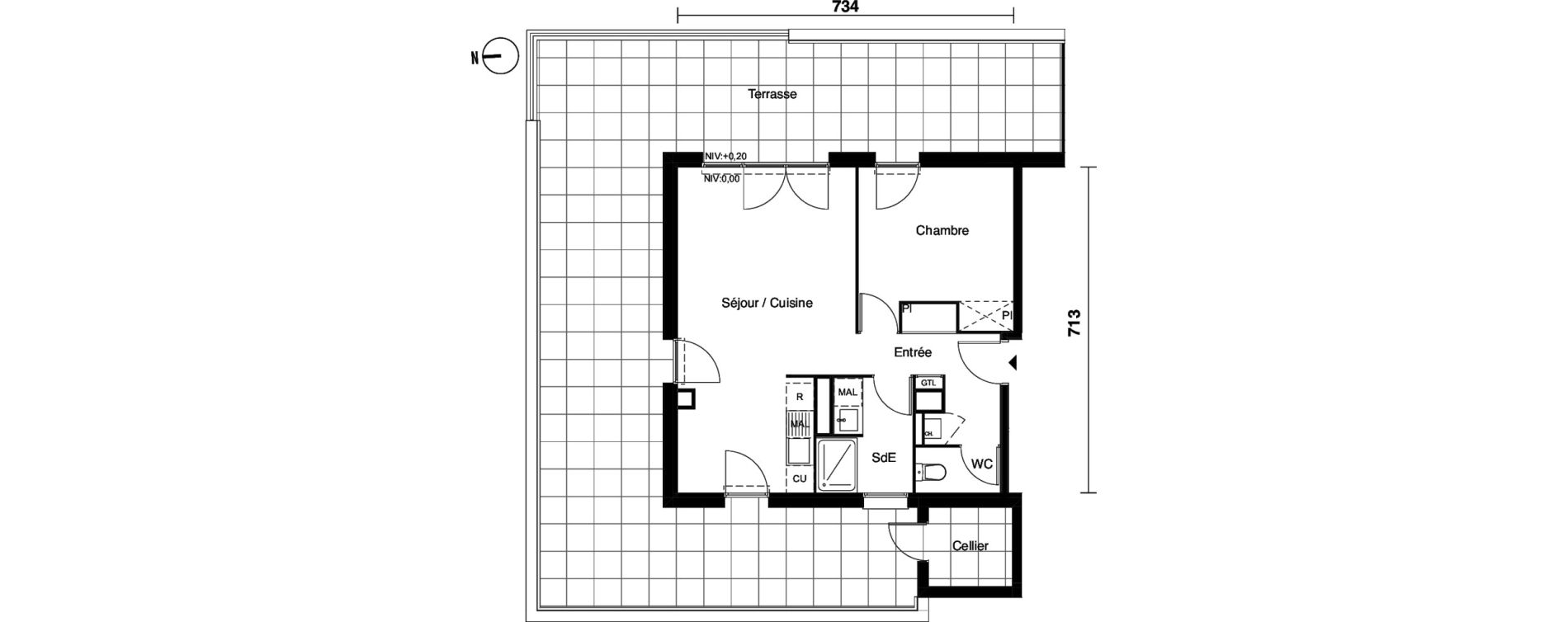Appartement T2 de 49,10 m2 &agrave; Carbon-Blanc Nord