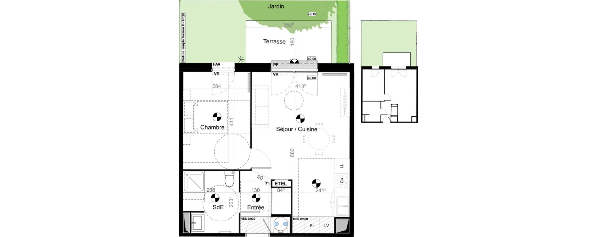 Appartement T2 de 45,95 m2 &agrave; Carbon-Blanc Nord