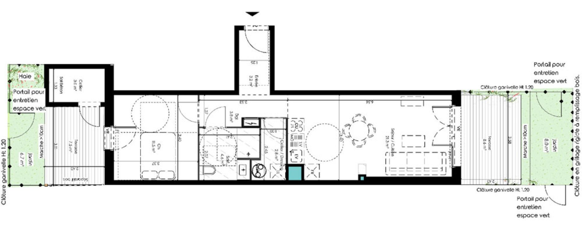 Appartement T2 de 47,20 m2 &agrave; Carcans Centre