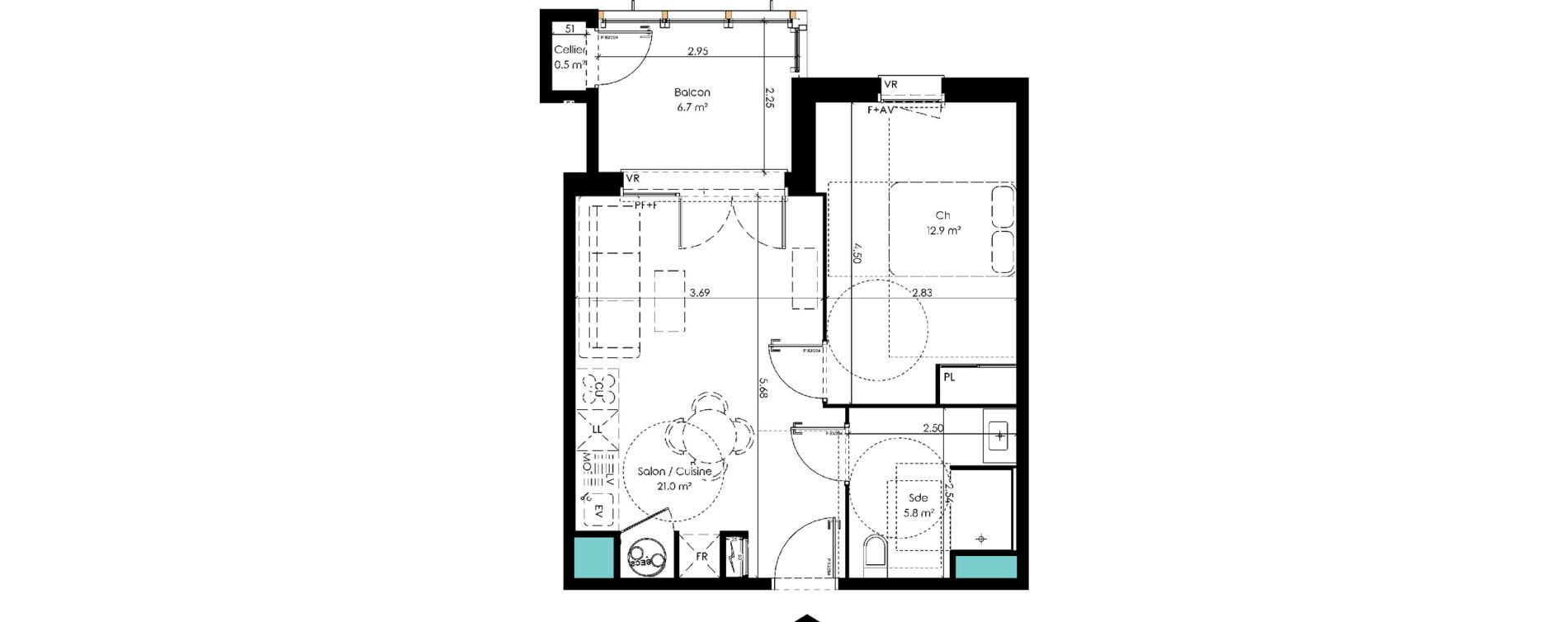 Appartement T2 de 39,70 m2 &agrave; Carcans Centre