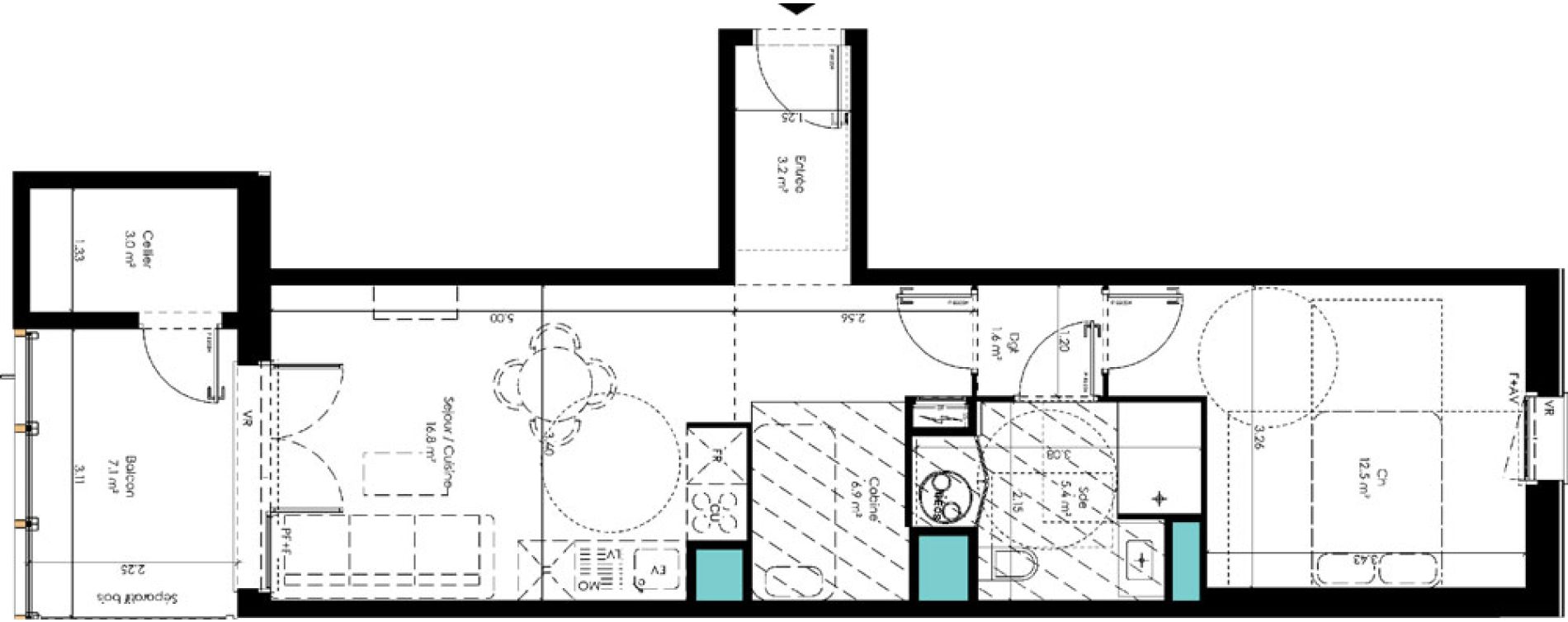 Appartement T2 bis de 46,40 m2 &agrave; Carcans Centre