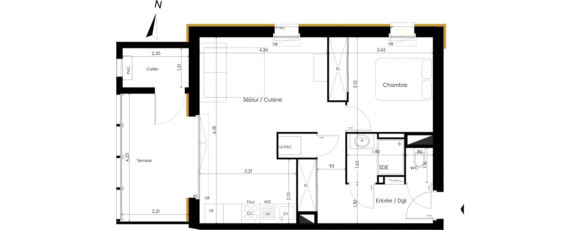 Appartement T2 de 45,70 m2 &agrave; Carcans Centre