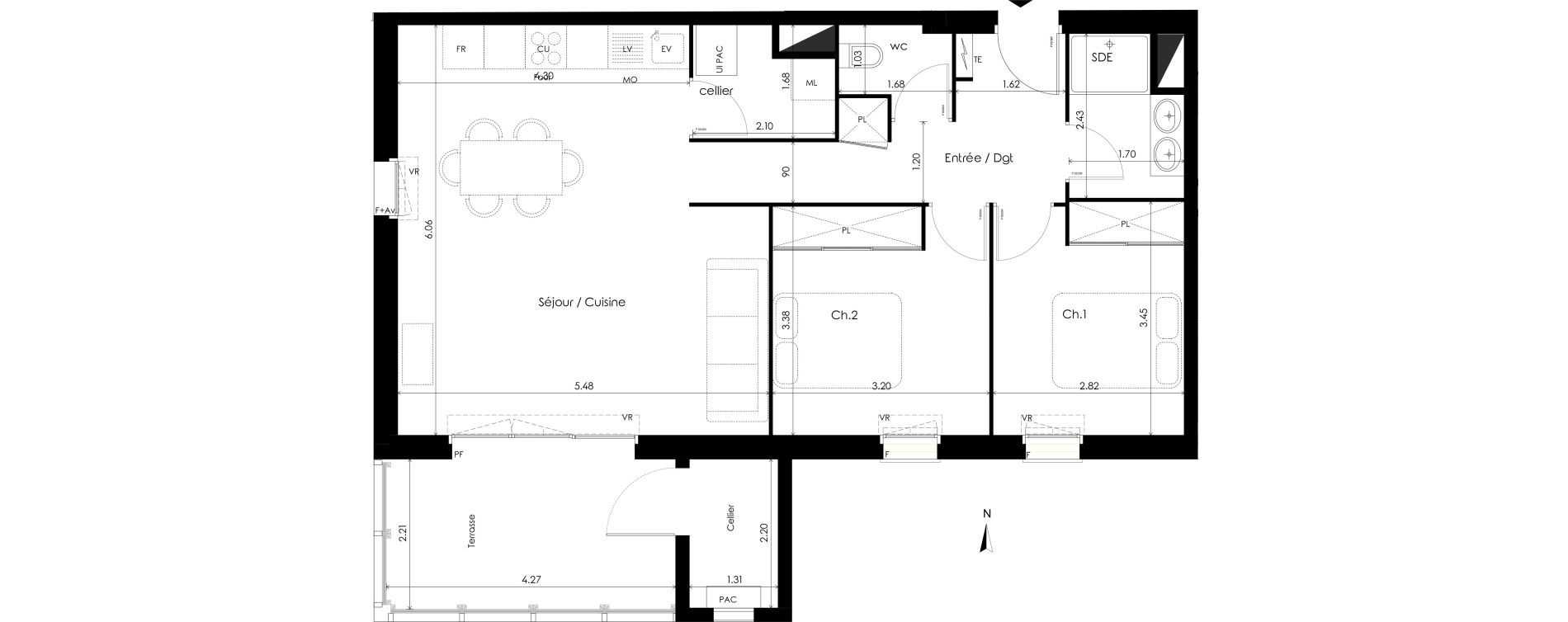 Appartement T3 de 67,50 m2 &agrave; Carcans Centre