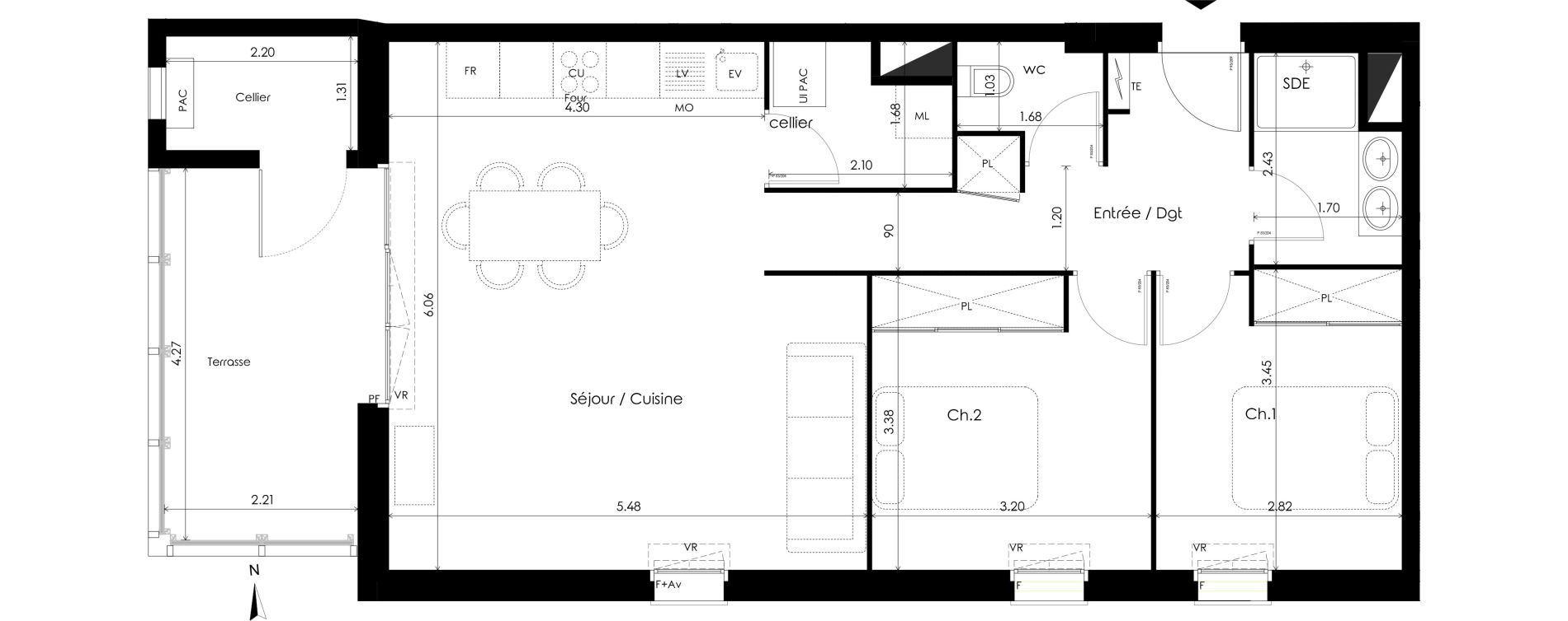 Appartement T3 de 67,40 m2 &agrave; Carcans Centre