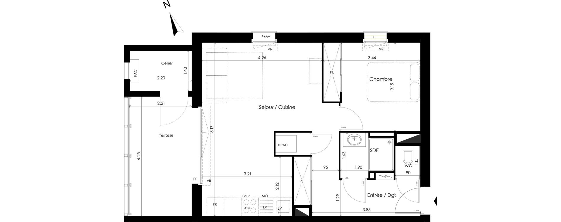 Appartement T2 de 45,80 m2 &agrave; Carcans Centre