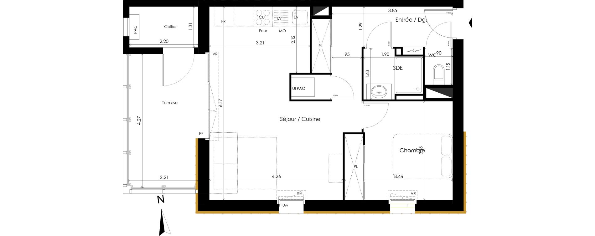 Appartement T2 de 45,80 m2 &agrave; Carcans Centre