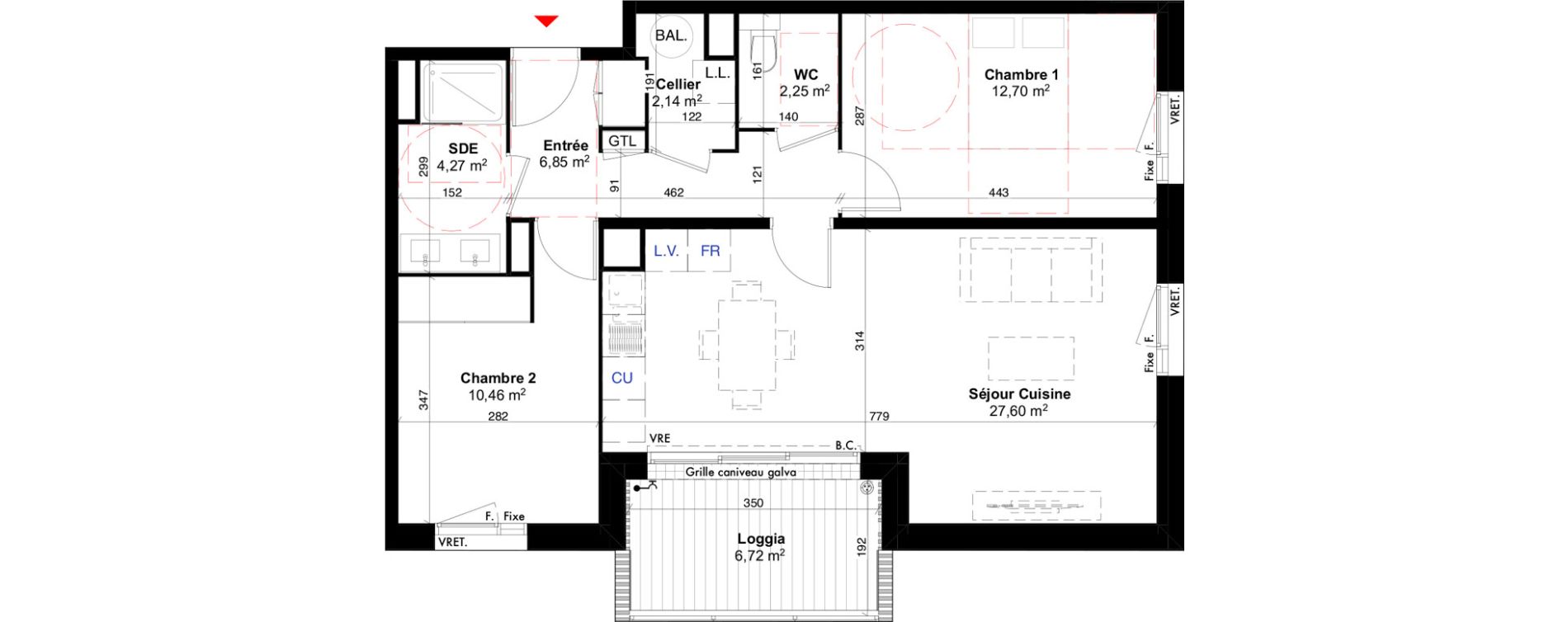 Appartement T3 de 66,27 m2 &agrave; Carcans Centre