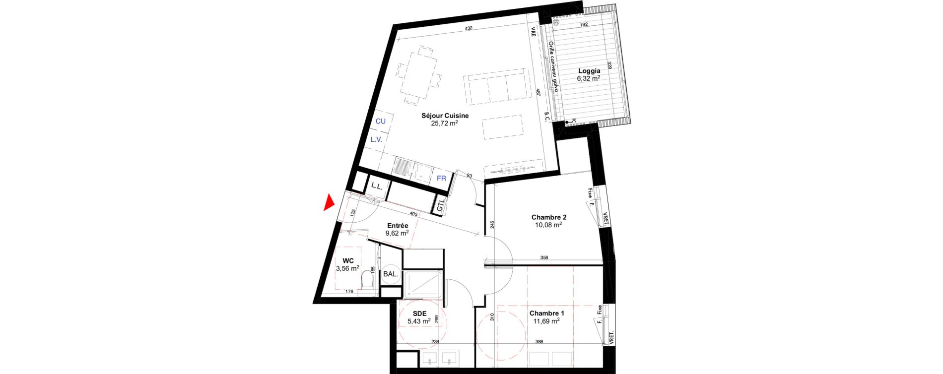 Appartement T3 de 66,10 m2 &agrave; Carcans Centre