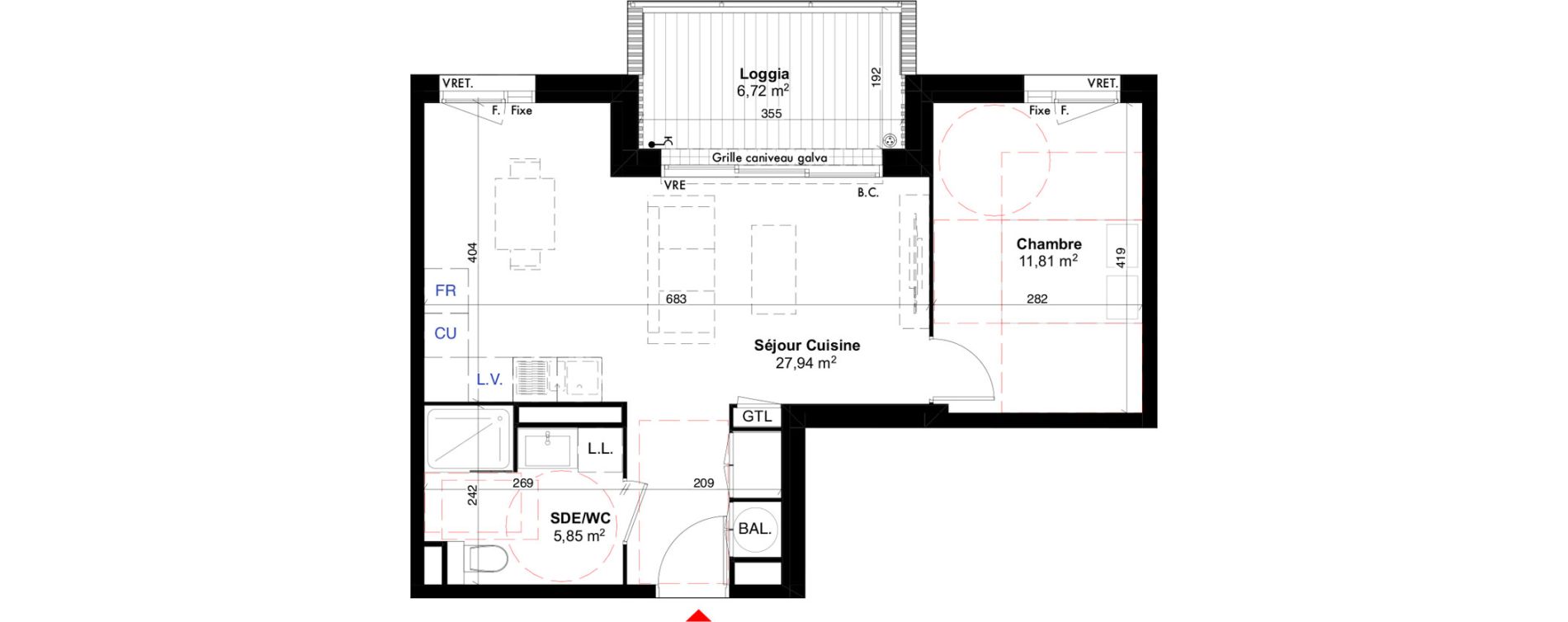 Appartement T2 de 45,60 m2 &agrave; Carcans Centre