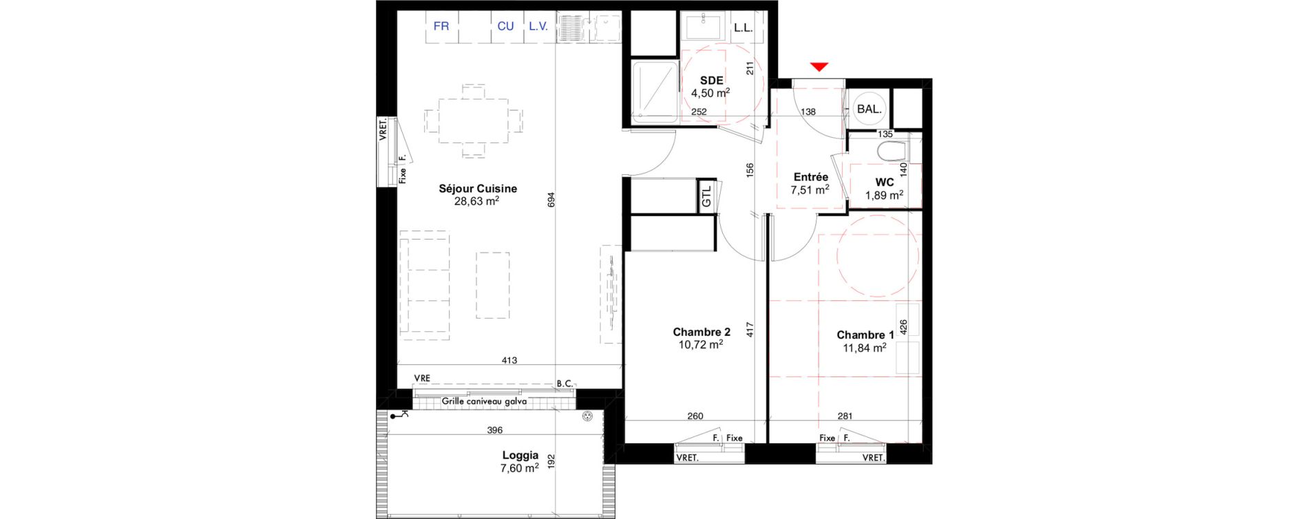 Appartement T3 de 65,09 m2 &agrave; Carcans Centre