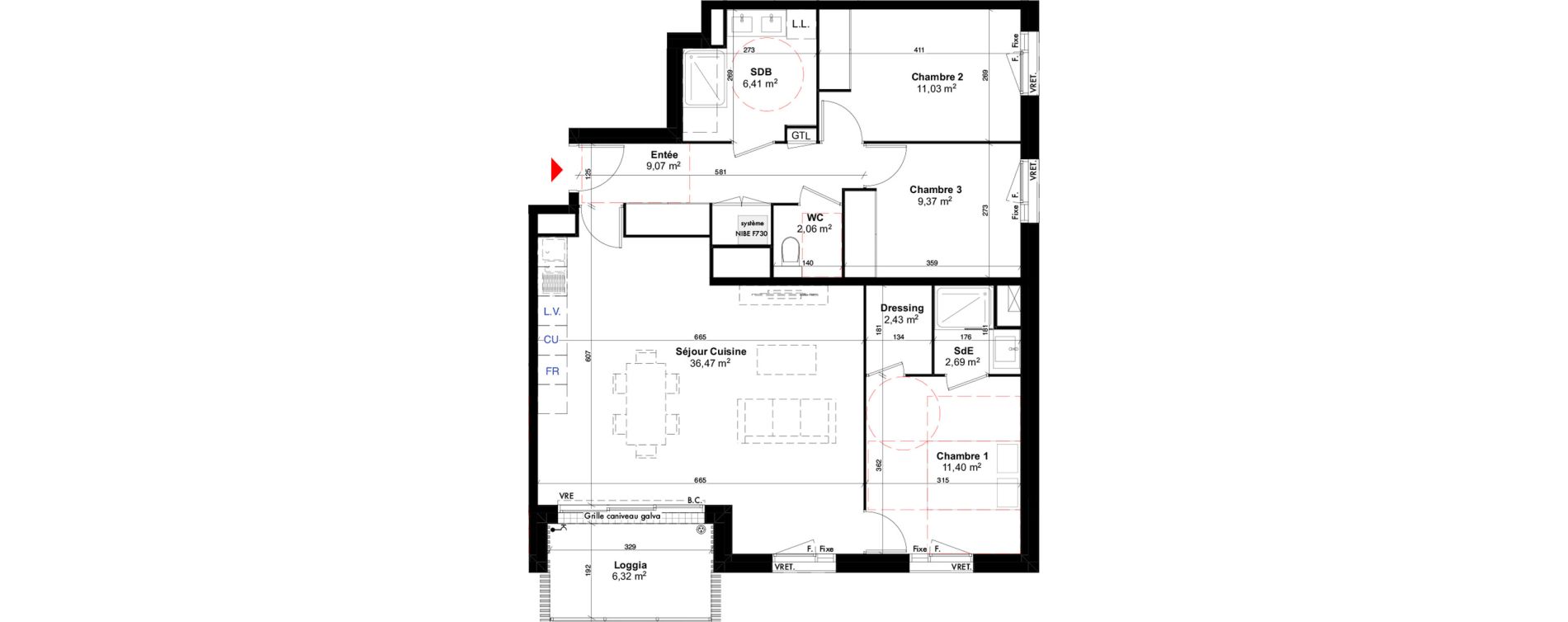 Appartement T4 de 90,93 m2 &agrave; Carcans Centre