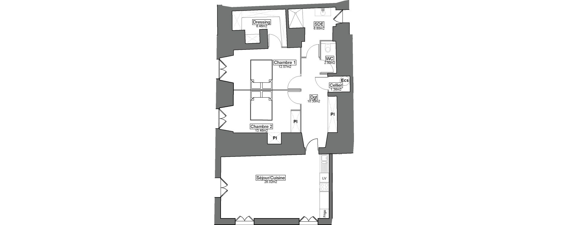 Appartement T3 de 80,99 m2 &agrave; Carignan-De-Bordeaux Centre