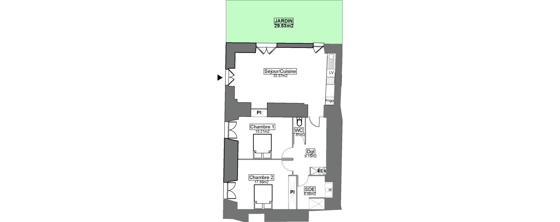 Appartement T3 de 83,69 m2 &agrave; Carignan-De-Bordeaux Centre