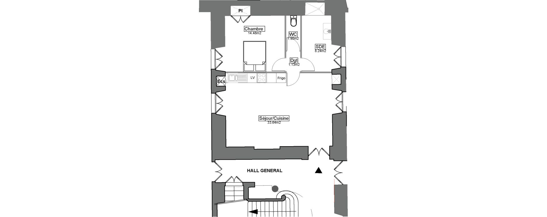 Appartement T2 de 59,44 m2 &agrave; Carignan-De-Bordeaux Centre