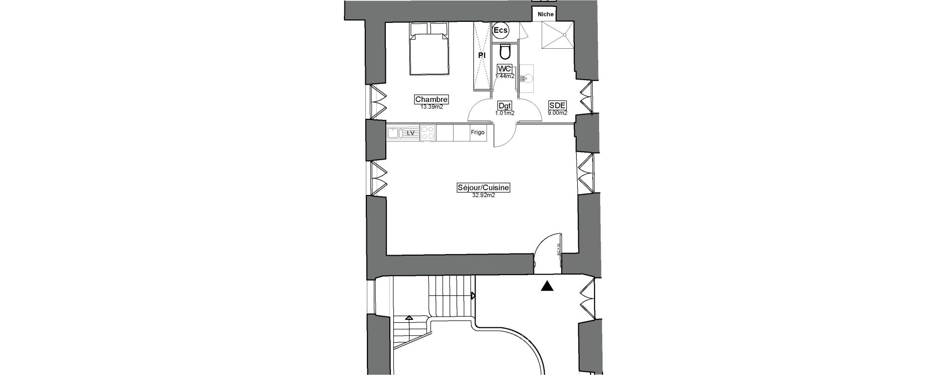 Appartement T2 de 57,76 m2 &agrave; Carignan-De-Bordeaux Centre