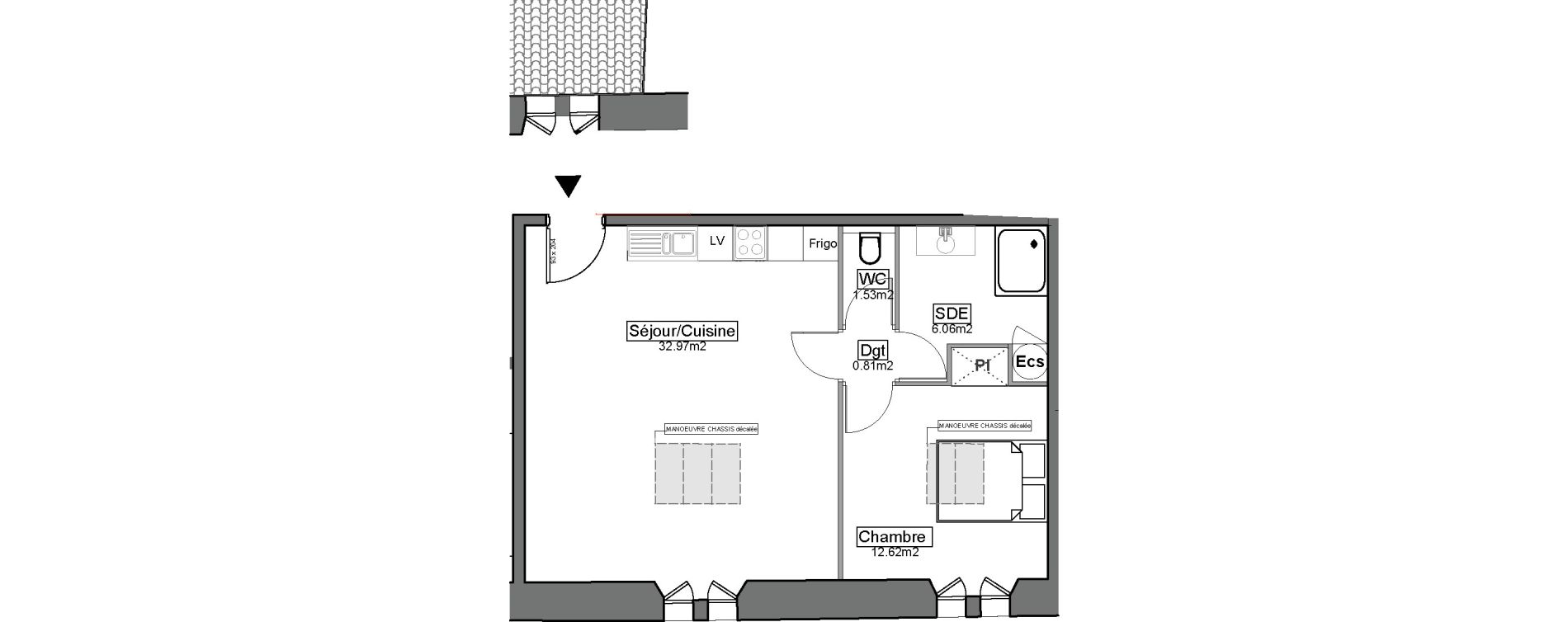 Appartement T2 de 53,99 m2 &agrave; Carignan-De-Bordeaux Centre