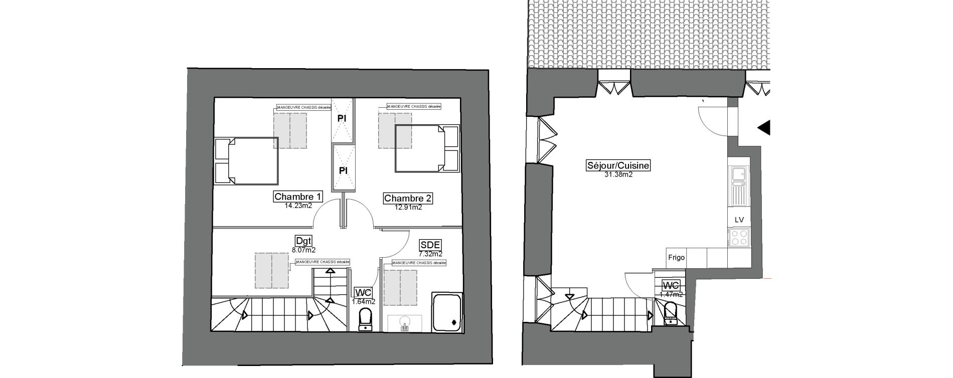 Appartement T3 de 77,02 m2 &agrave; Carignan-De-Bordeaux Centre