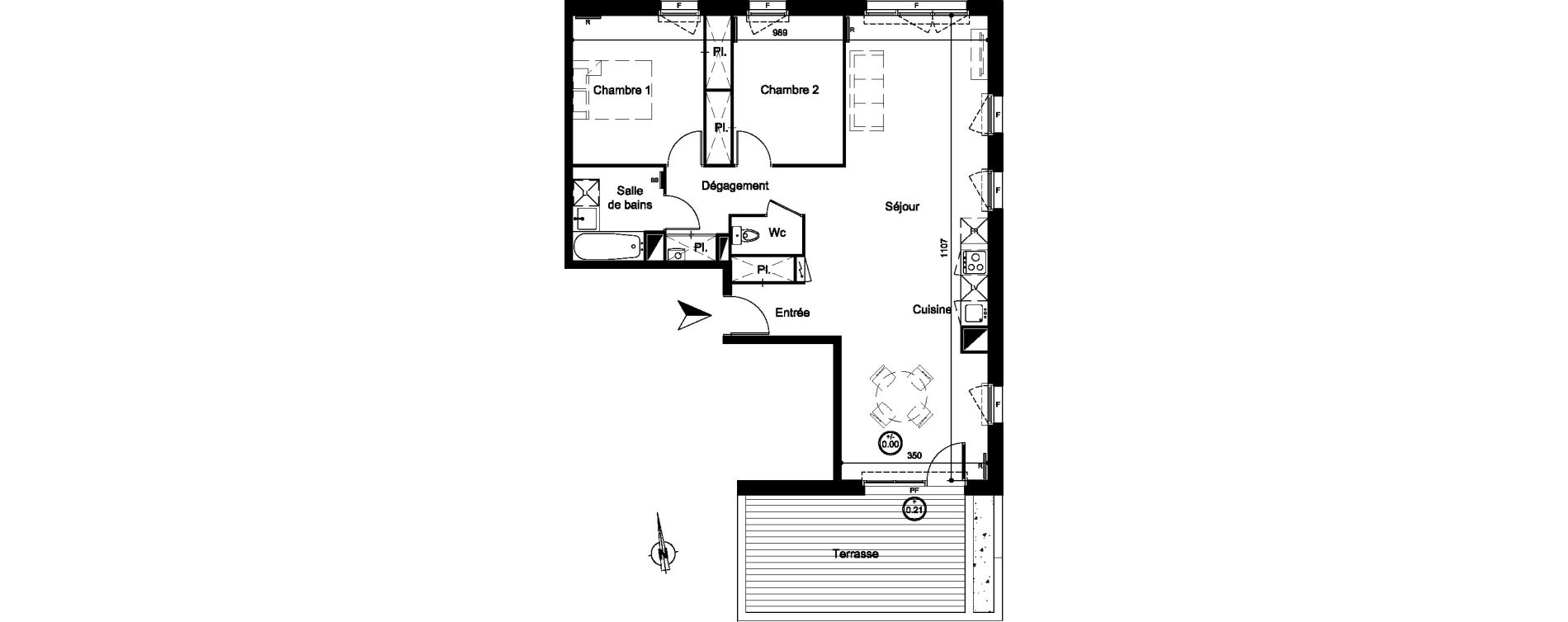 Appartement T3 de 78,60 m2 &agrave; Carignan-De-Bordeaux Centre