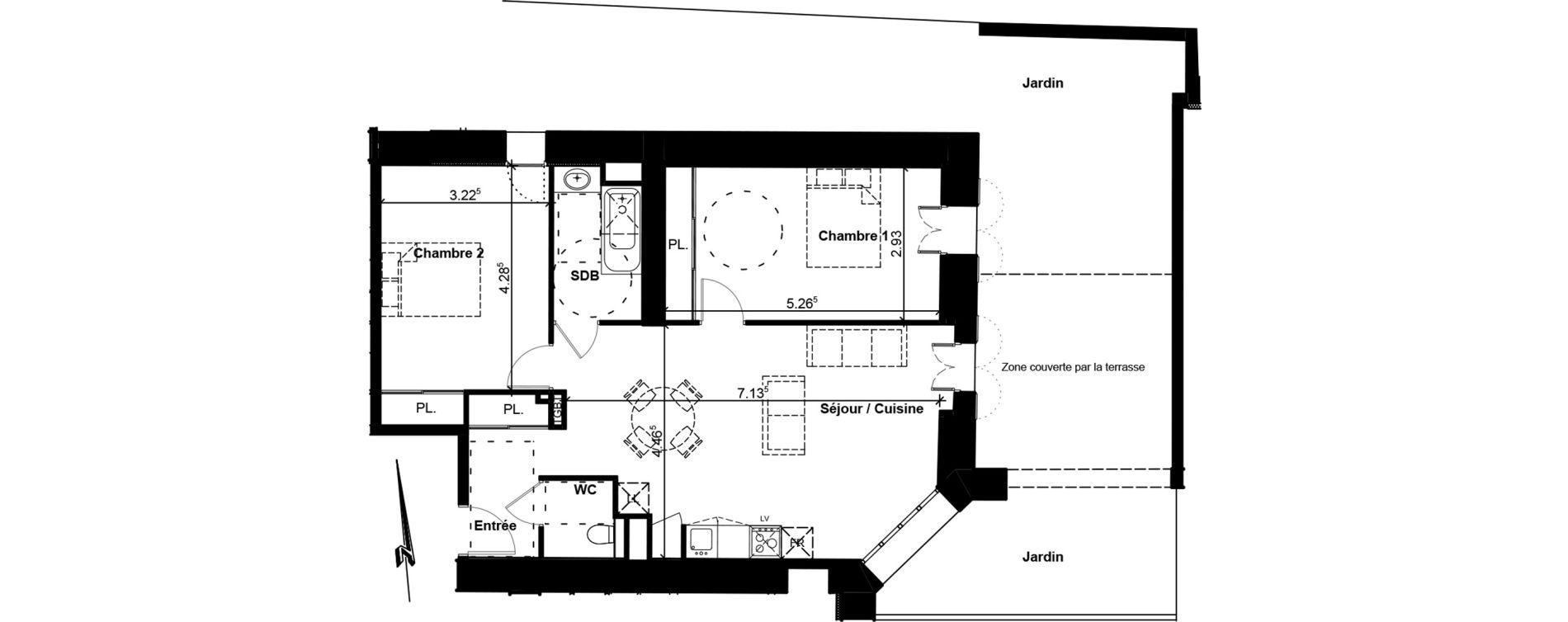 Appartement T3 de 71,48 m2 &agrave; Cavignac Centre