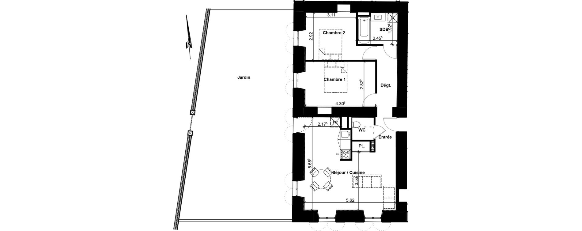 Appartement T3 de 66,20 m2 &agrave; Cavignac Centre