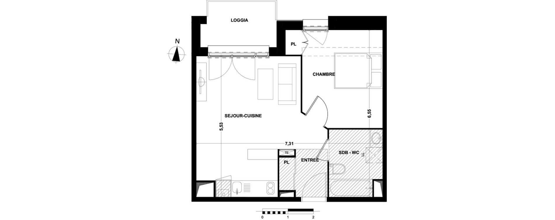 Appartement T2 de 42,52 m2 &agrave; Cenon Bas cenon - cours victor hugo - gambetta