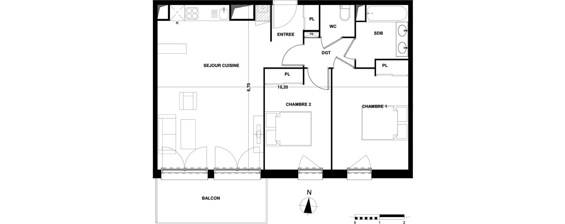 Appartement T3 de 65,52 m2 &agrave; Cenon Bas cenon - cours victor hugo - gambetta