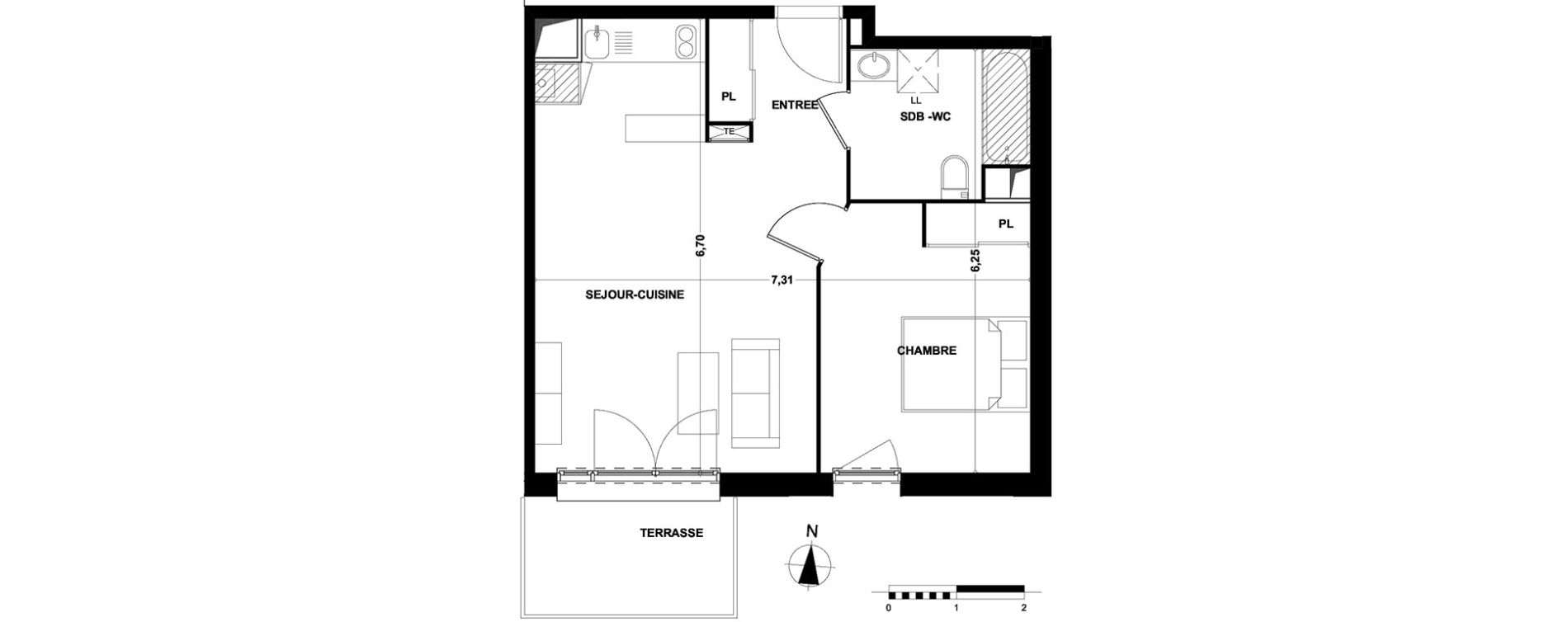 Appartement T2 de 46,04 m2 &agrave; Cenon Bas cenon - cours victor hugo - gambetta