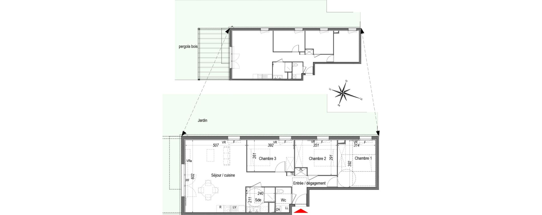 Appartement T4 de 79,76 m2 &agrave; Cenon Gravi&egrave;res - gravette - beaulieu - lagrue - plaisance