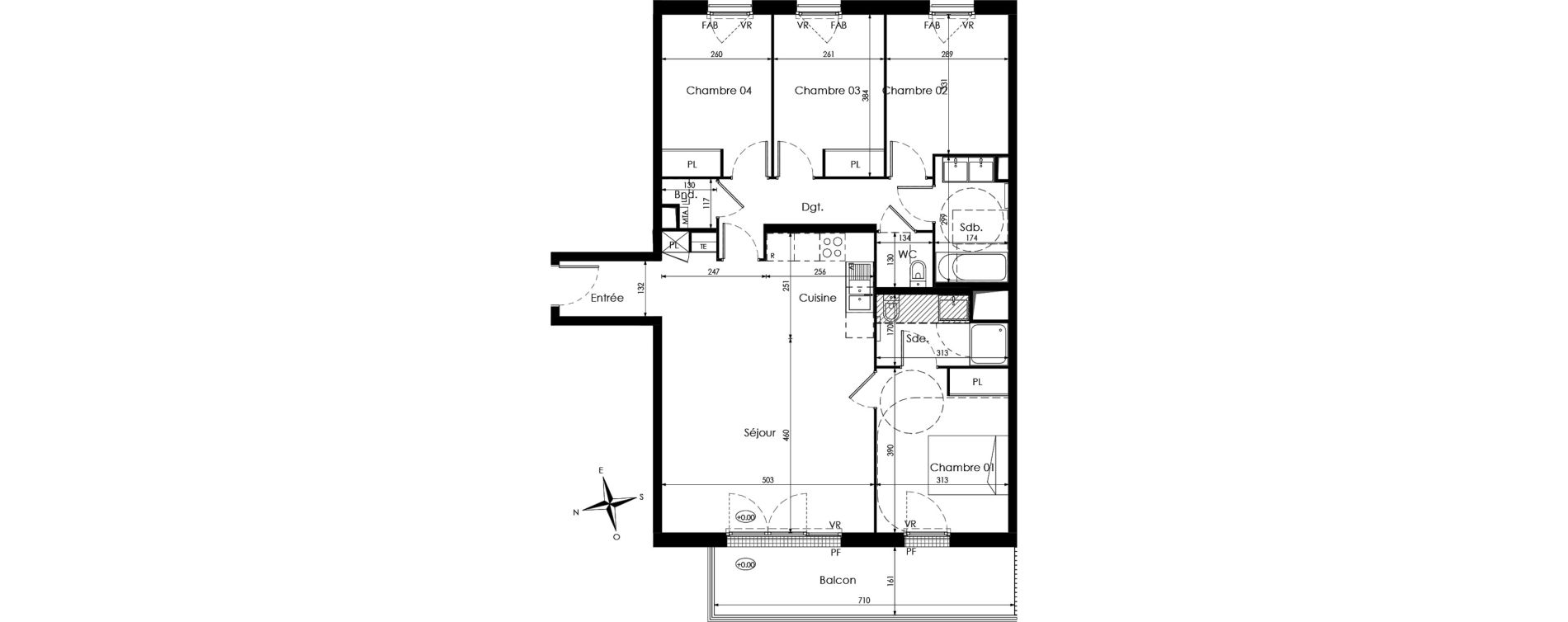 Appartement T5 de 99,30 m2 &agrave; Cenon Palmer
