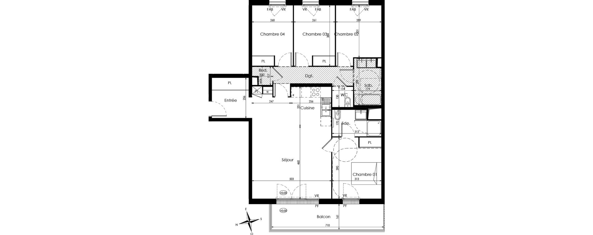 Appartement T5 de 102,38 m2 &agrave; Cenon Palmer