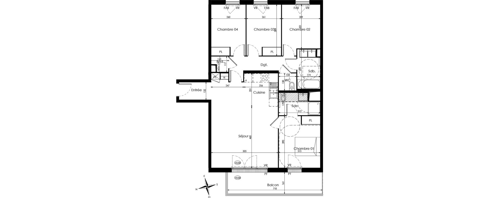Appartement T5 de 99,30 m2 &agrave; Cenon Palmer