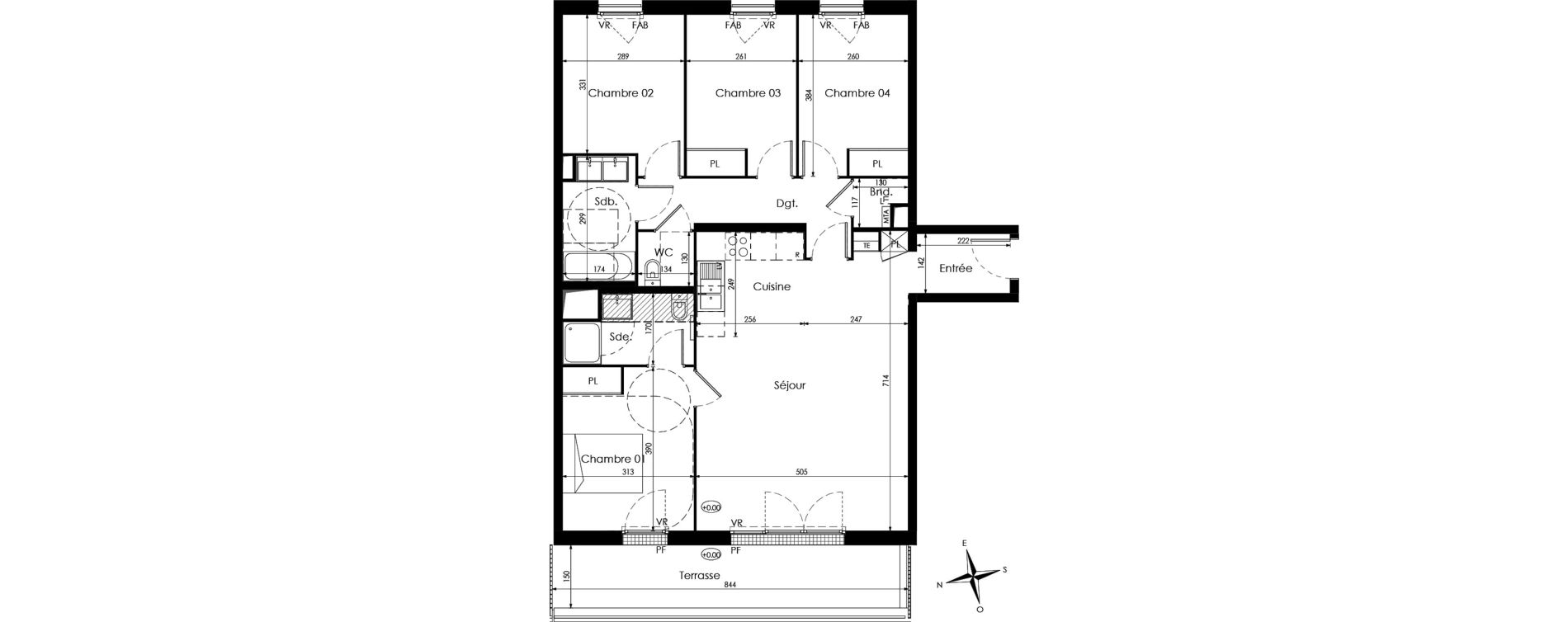 Appartement T5 de 99,46 m2 &agrave; Cenon Palmer