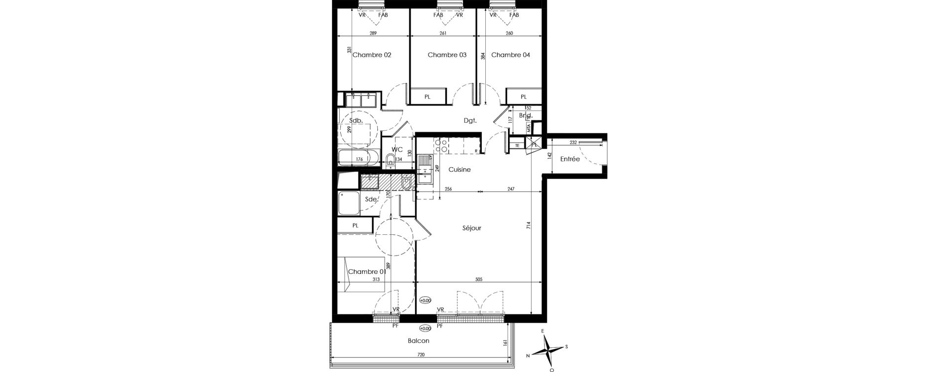 Appartement T5 de 99,46 m2 &agrave; Cenon Palmer