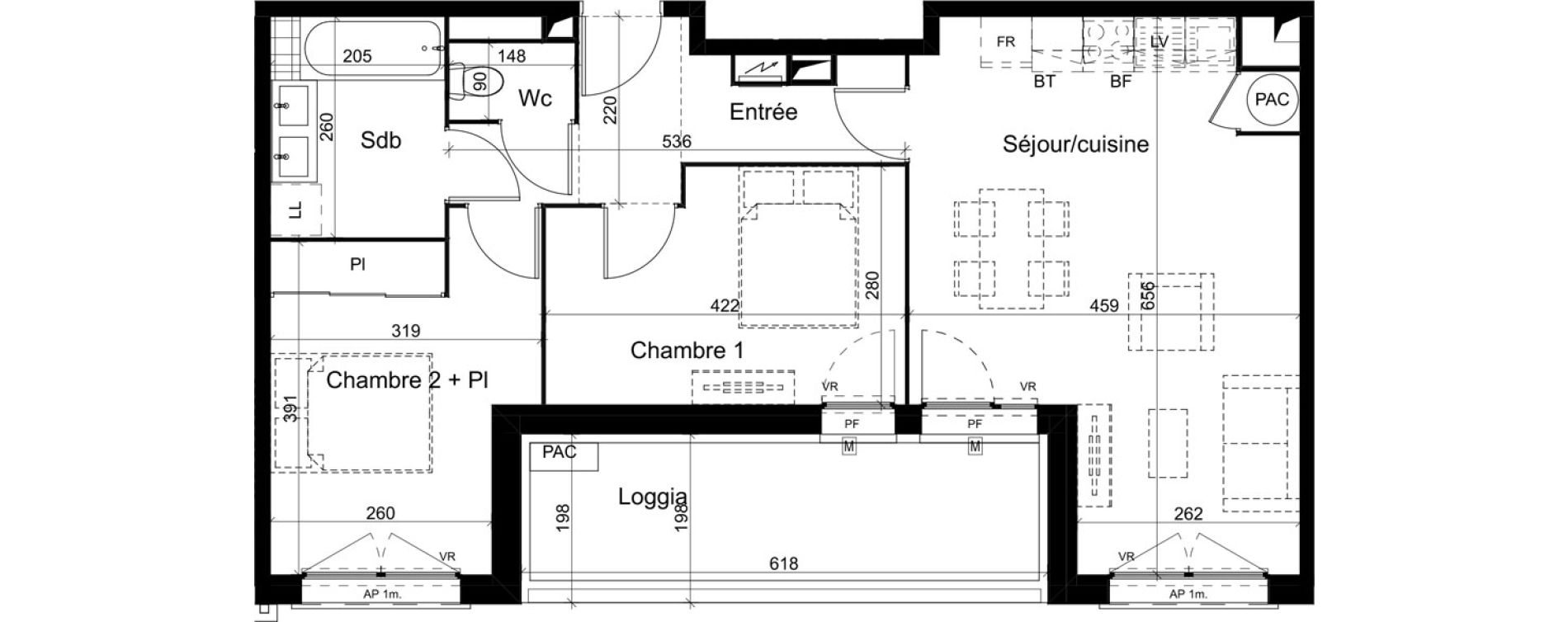 Appartement T3 de 61,89 m2 &agrave; Cenon Bas cenon - cours verdun - testaud