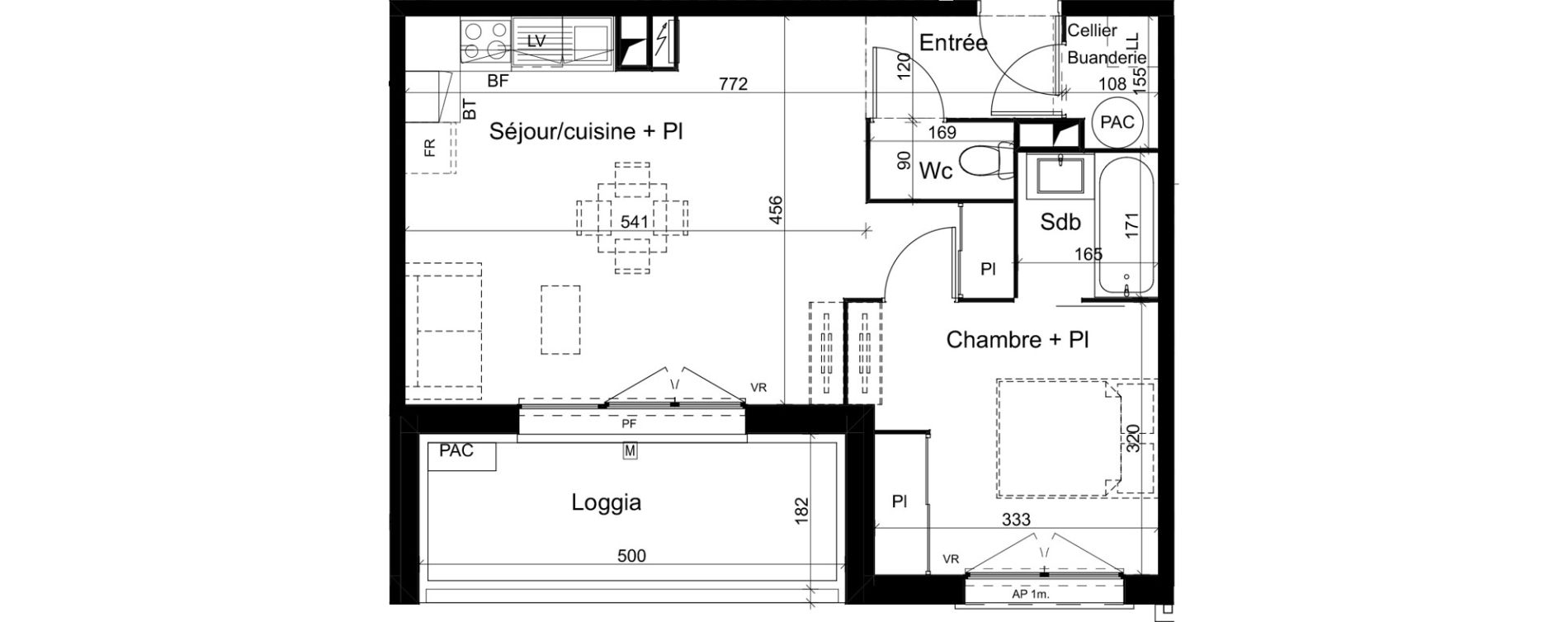 Appartement T2 de 45,55 m2 &agrave; Cenon Bas cenon - cours verdun - testaud