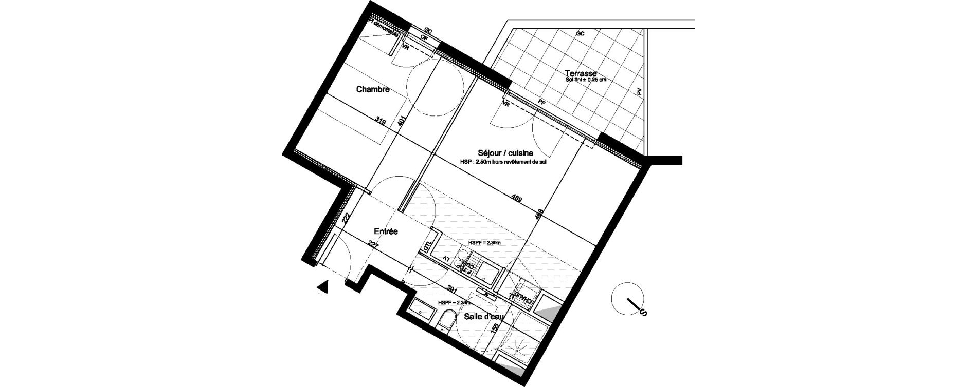 Appartement T2 de 44,44 m2 &agrave; Cenon Bas cenon - cours verdun - testaud