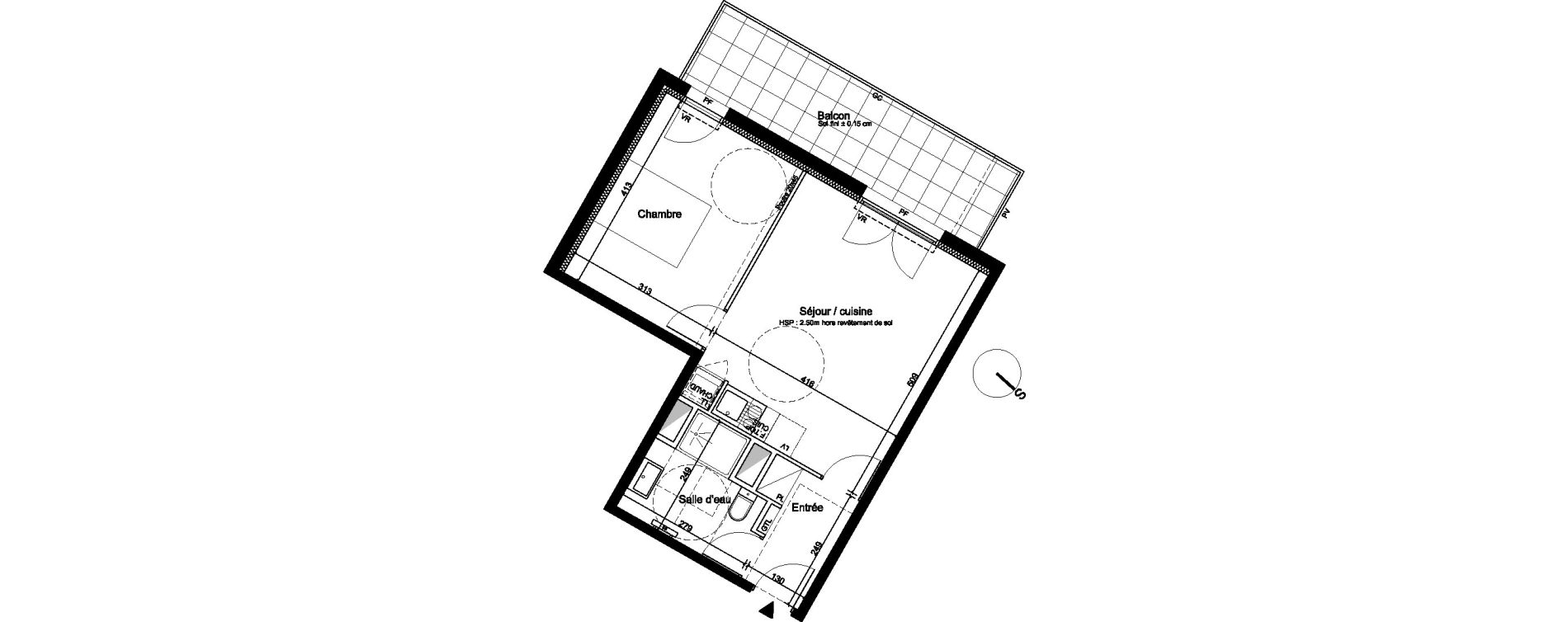 Appartement T2 de 43,33 m2 &agrave; Cenon Bas cenon - cours verdun - testaud
