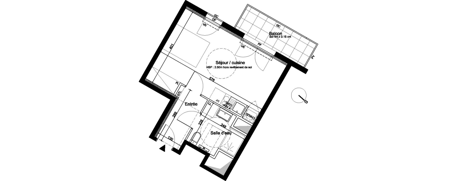 Appartement T1 de 28,82 m2 &agrave; Cenon Bas cenon - cours verdun - testaud